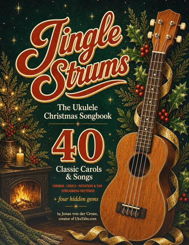 Jingle Strums, the ukulele Christmas songbook, front cover