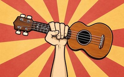 Viva la ukulele illustration