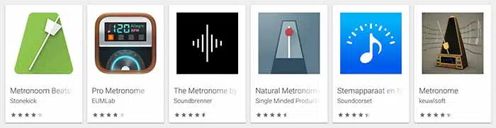 screenshot of Google play store metronome apps