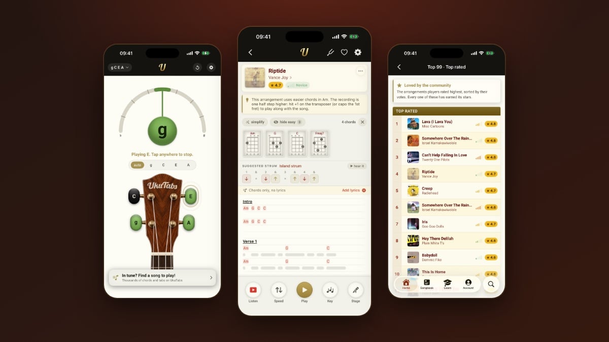 UkuTabs Has Apps Now: A Free Tuner and 20,000 Songs on iPhone and Android