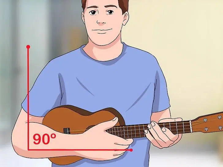 how to hold ukulele 90 degrees