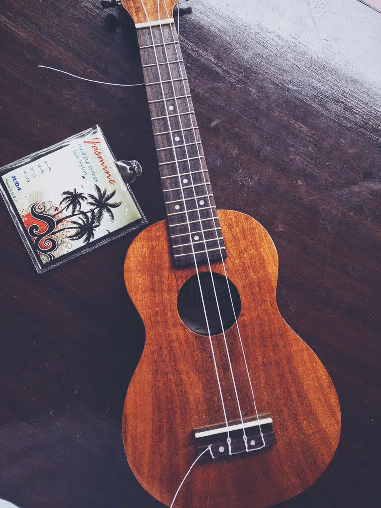 ukulele with a broken string, time to restring
